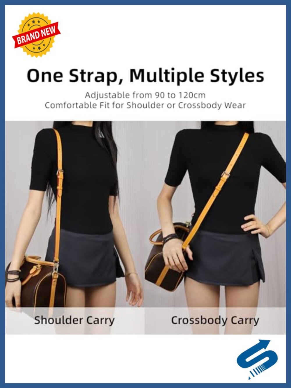 Leather Shoulder Strap for Speedy Bag Adjustable Crossbody Bag Replacement - Picture 5 of 6